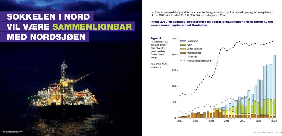 Innen 2030 vil samlede investeringer og operasjonskostnader i Nord-Norge kunne være sammenlignbare med Nordsjøen.