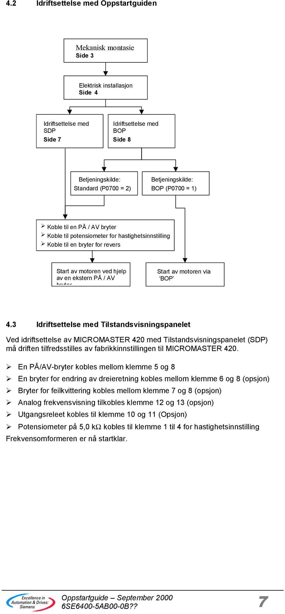 Start av motoren via BOP 4.