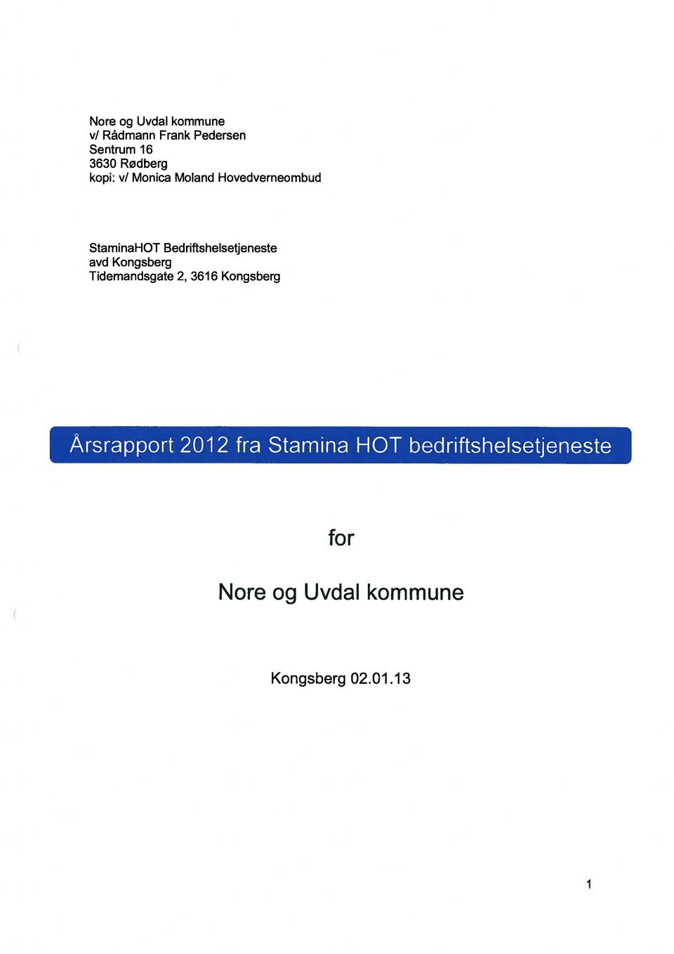 avd Kongsberg Tidemandsgate 2, 3616 Kongsberg Arsrapport 2012 fra