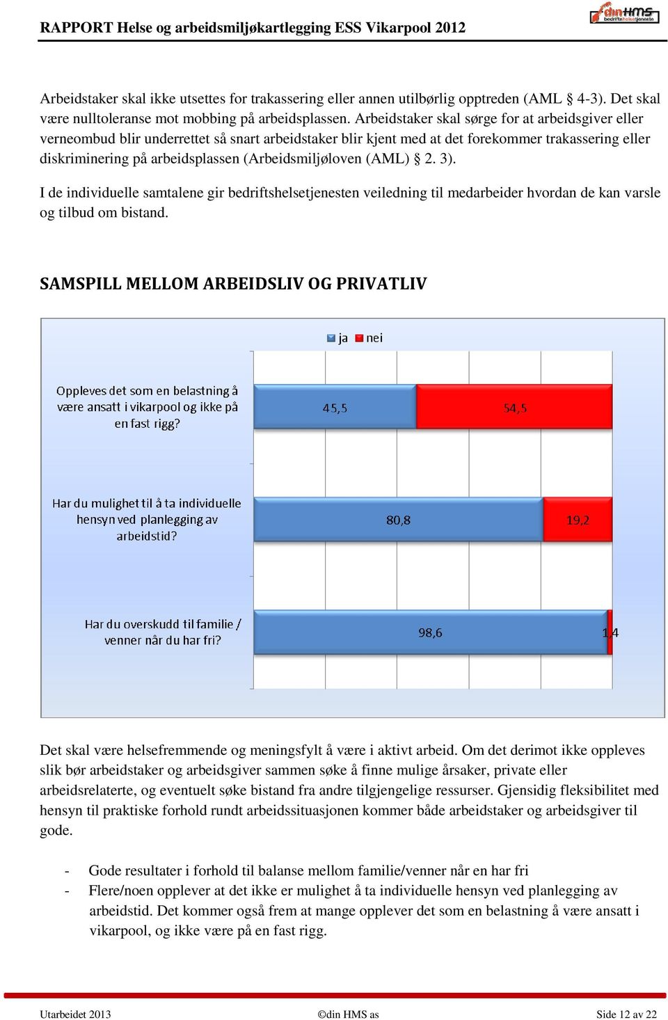 (Arbeidsmiljøloven (AML) 2. 3). I de individuelle samtalene gir bedriftshelsetjenesten veiledning til medarbeider hvordan de kan varsle og tilbud om bistand.