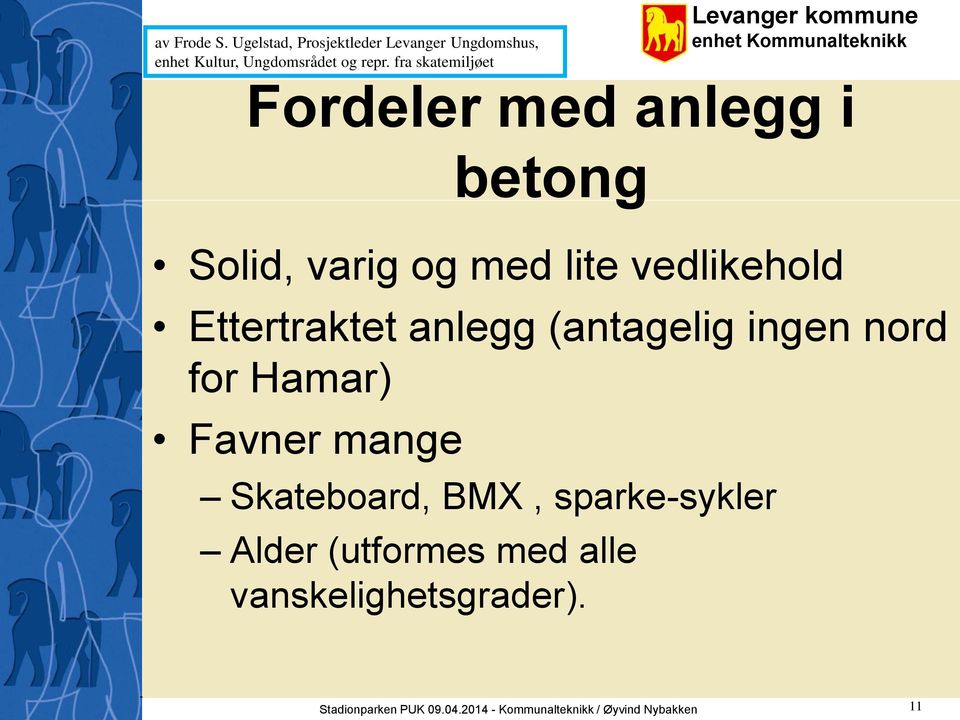 (antagelig ingen nord for Hamar) Favner mange betong Skateboard, BMX, sparke-sykler Alder