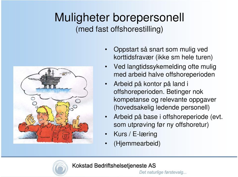 kontor på land i offshoreperioden.