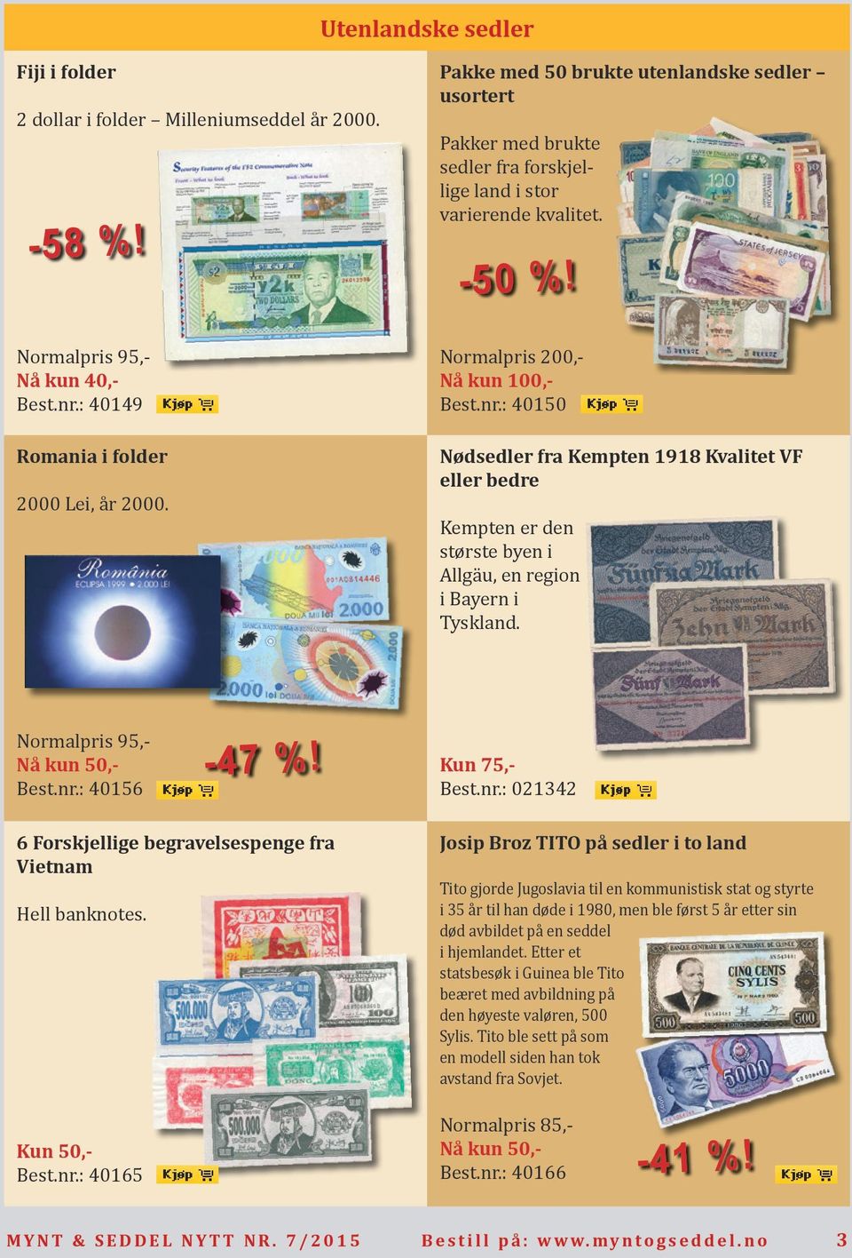 : 40149 Romania i folder 2000 Lei, år 2000. Normalpris 200,- Nå kun 100,- Best.nr.