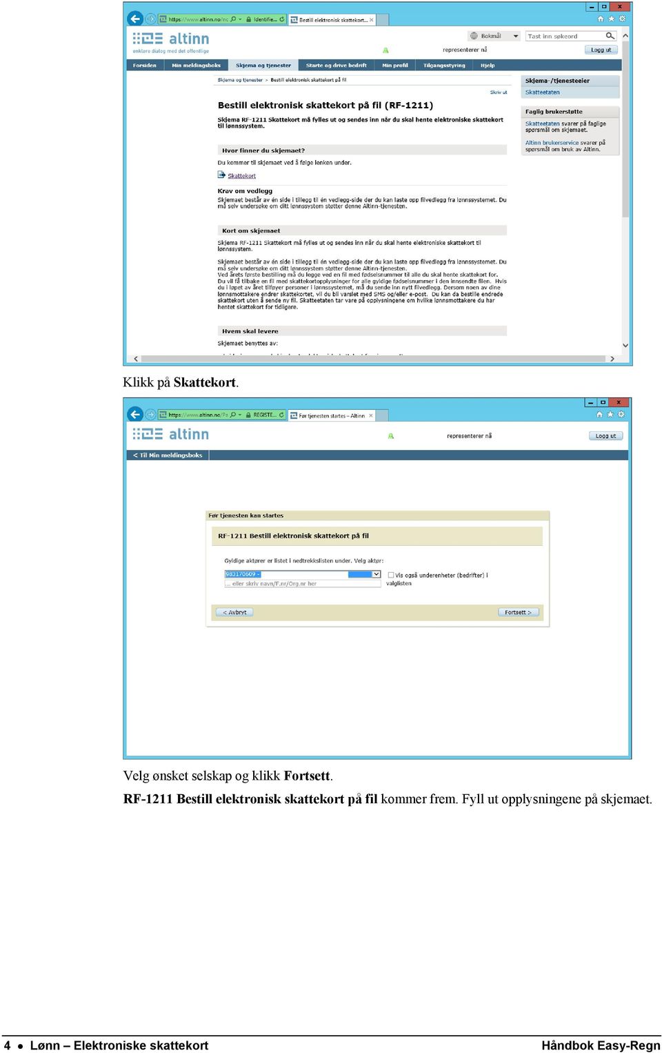 RF-1211 Bestill elektronisk skattekort på fil