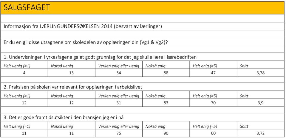 Undervisningen i yrkesfagene ga et godt grunnlag for det jeg skulle lære i lærebedriften 4 13 54 88 47