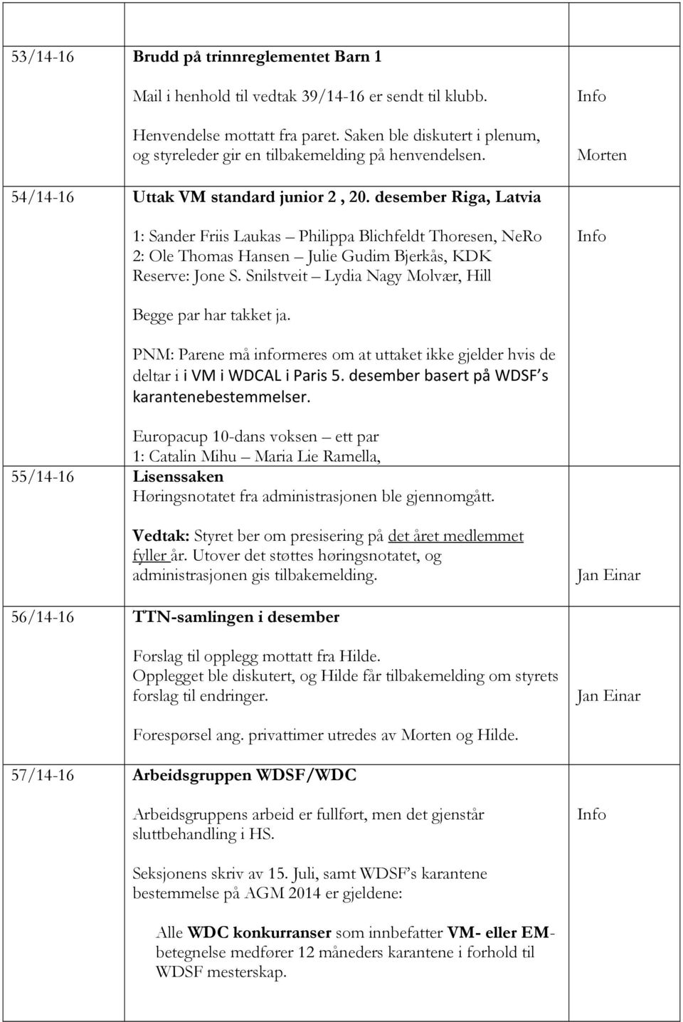 desember Riga, Latvia 1: Sander Friis Laukas Philippa Blichfeldt Thoresen, NeRo 2: Ole Thomas Hansen Julie Gudim Bjerkås, KDK Reserve: Jone S.