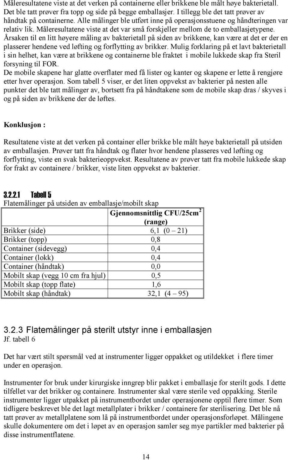 Måleresultatene viste at det var små forskjeller mellom de to emballasjetypene.