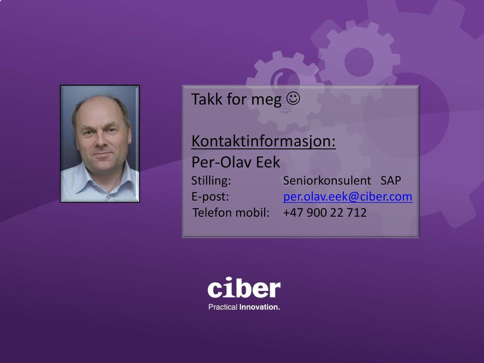 Seniorkonsulent SAP E-post: per.