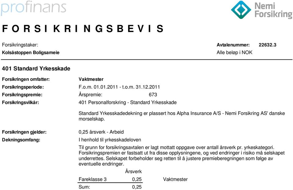 Alpha Insurance A/S - Nemi Forsikring AS' danske morselskap.