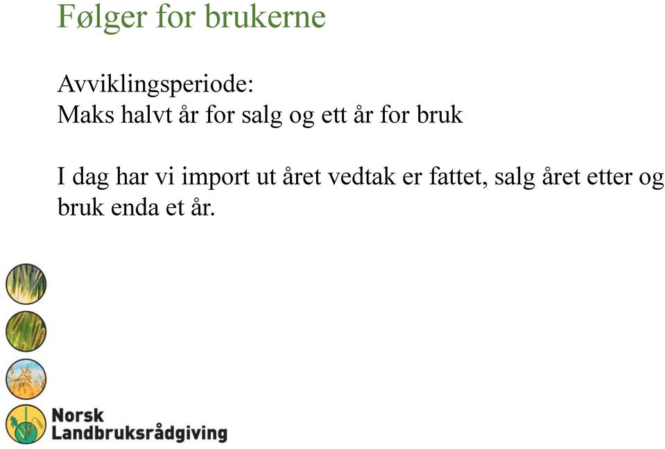 bruk I dag har vi import ut året vedtak