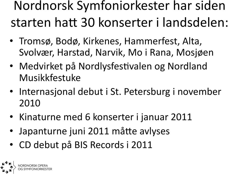 NordlysfesAvalen og Nordland Musikkfestuke Internasjonal debut i St.