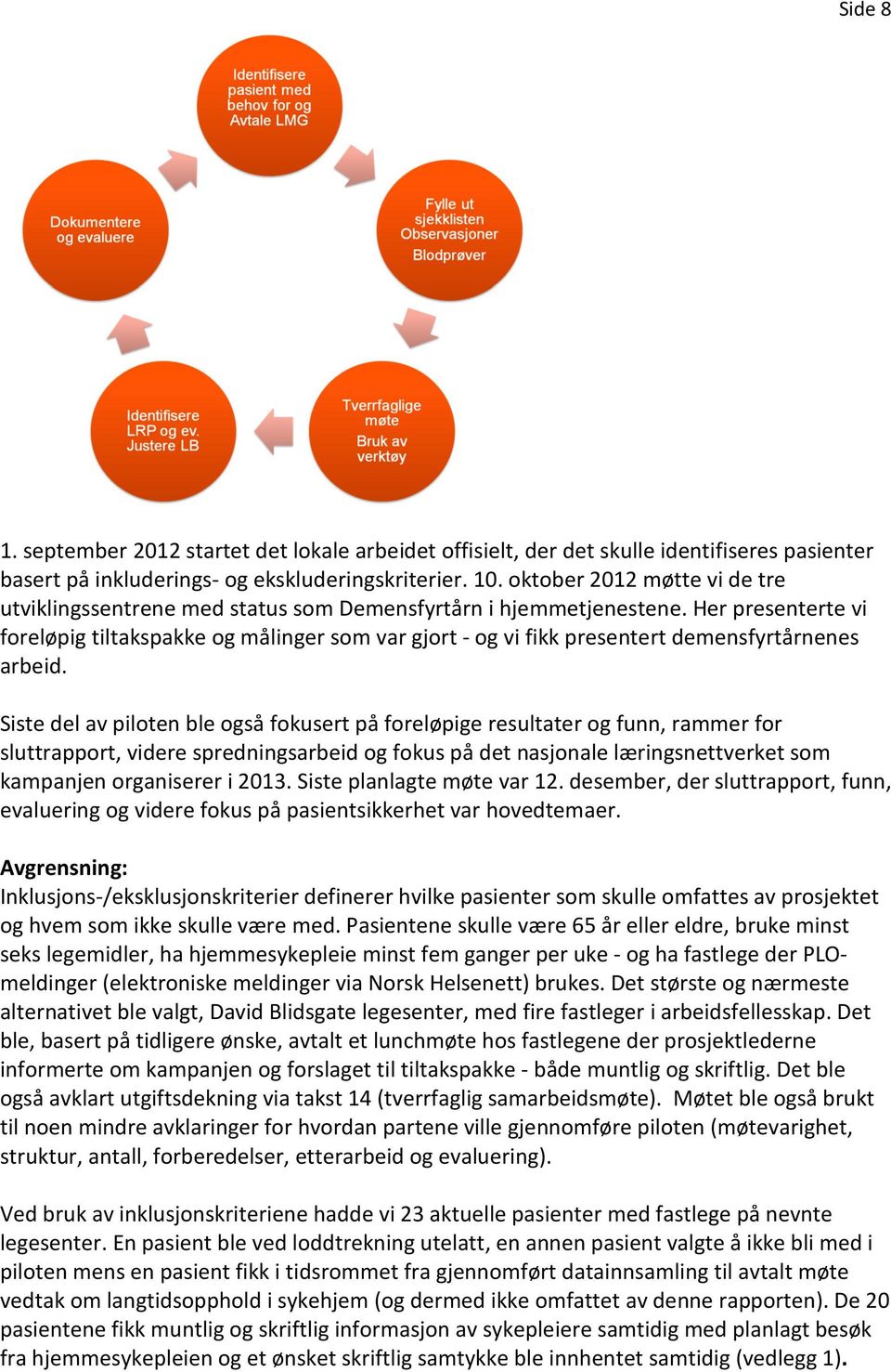 Her presenterte vi foreløpig tiltakspakke og målinger som var gjort - og vi fikk presentert demensfyrtårnenes arbeid.