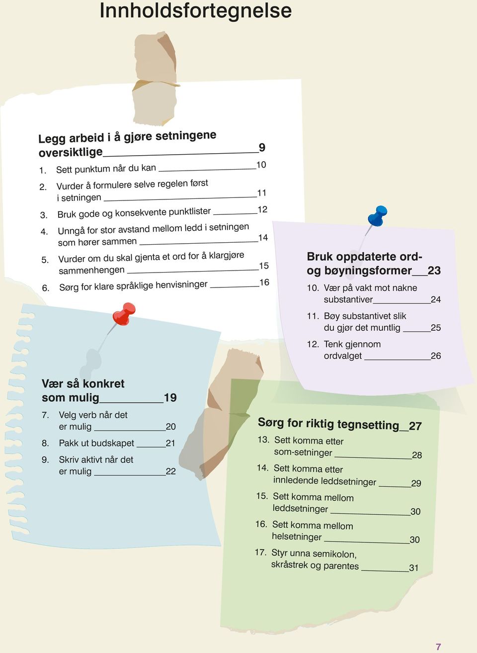 Sørg for klare språklige henvisninger 16 Bruk oppdaterte ordog bøyningsformer 23 10. Vær på vakt mot nakne substantiver 24 11. Bøy substantivet slik du gjør det muntlig 25 12.