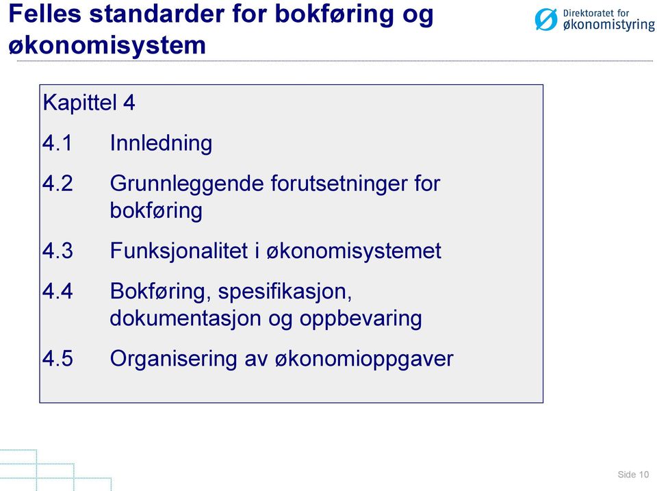 3 Funksjonalitet i økonomisystemet 4.