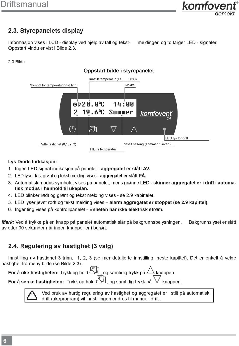 3. meldinger, og to farger LED - signaler. 2.