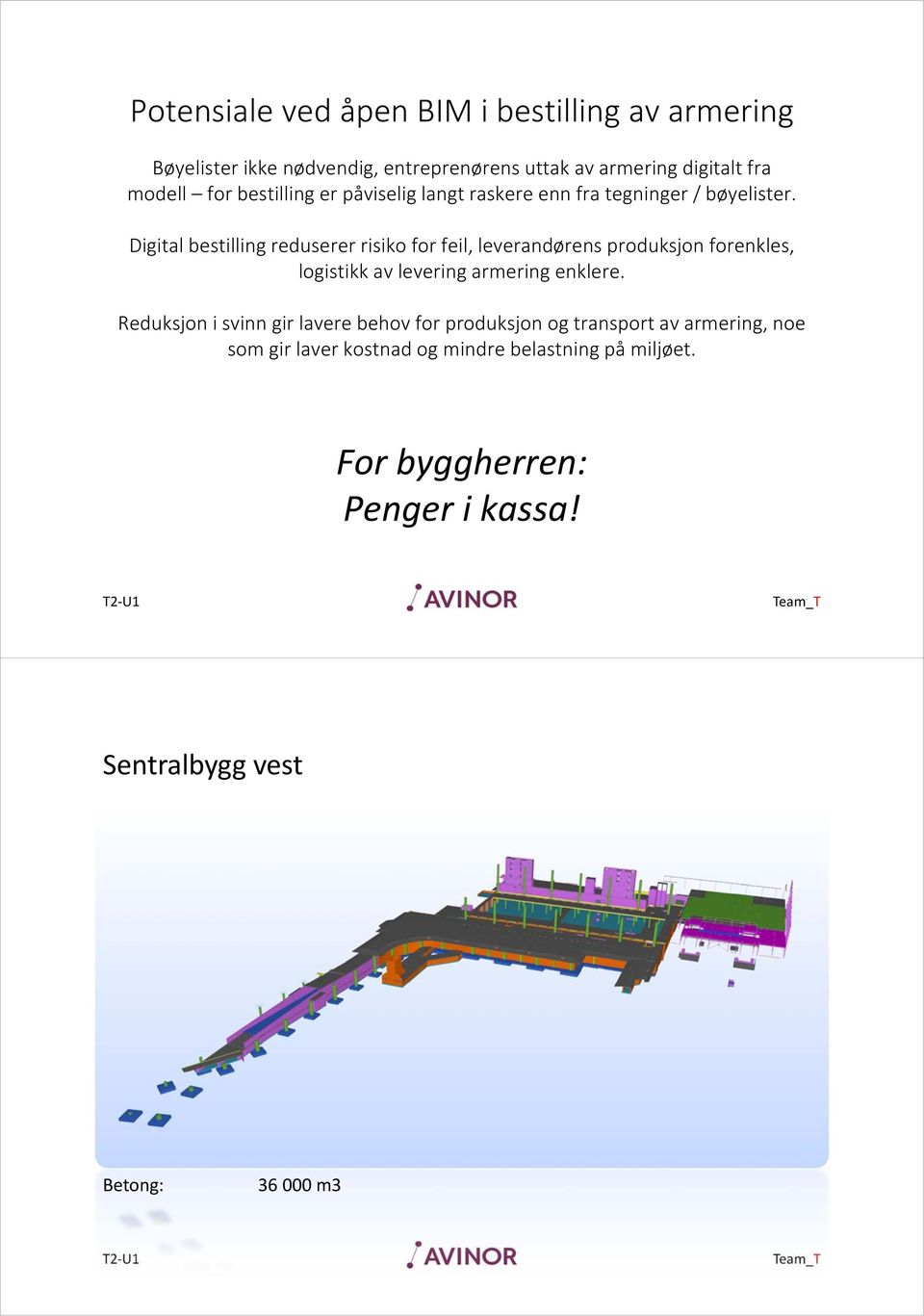 Digital bestilling reduserer risiko for feil, leverandørens produksjon forenkles, logistikk av levering armering enklere.