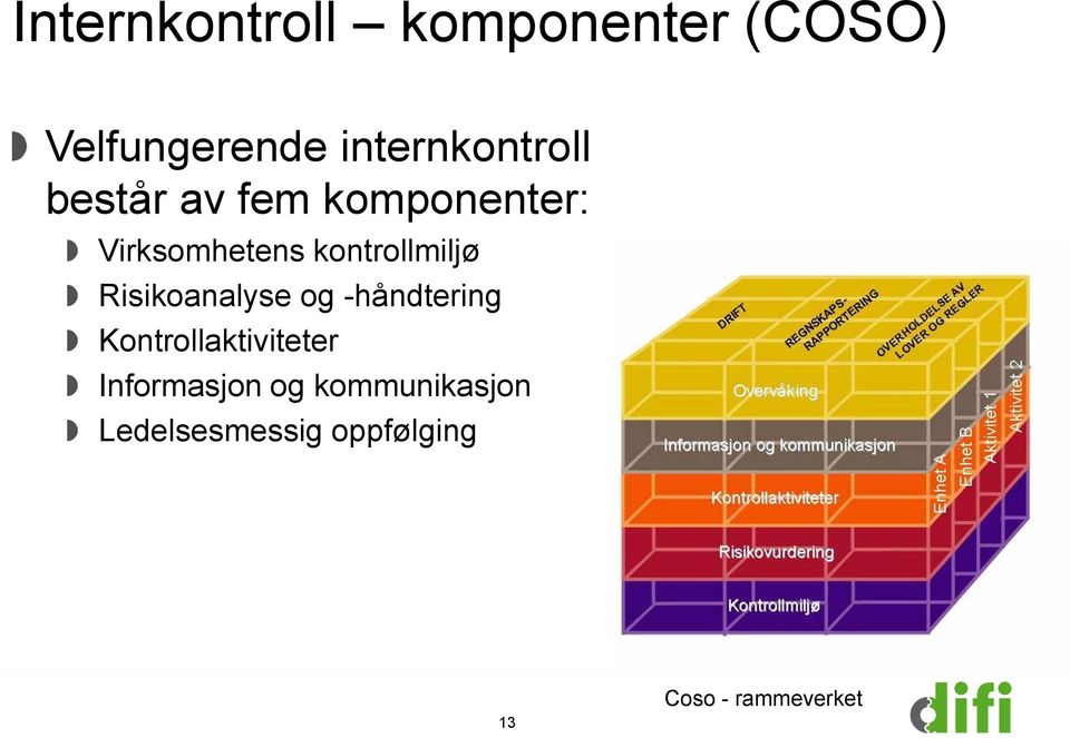 kontrollmiljø Risikoanalyse og -håndtering