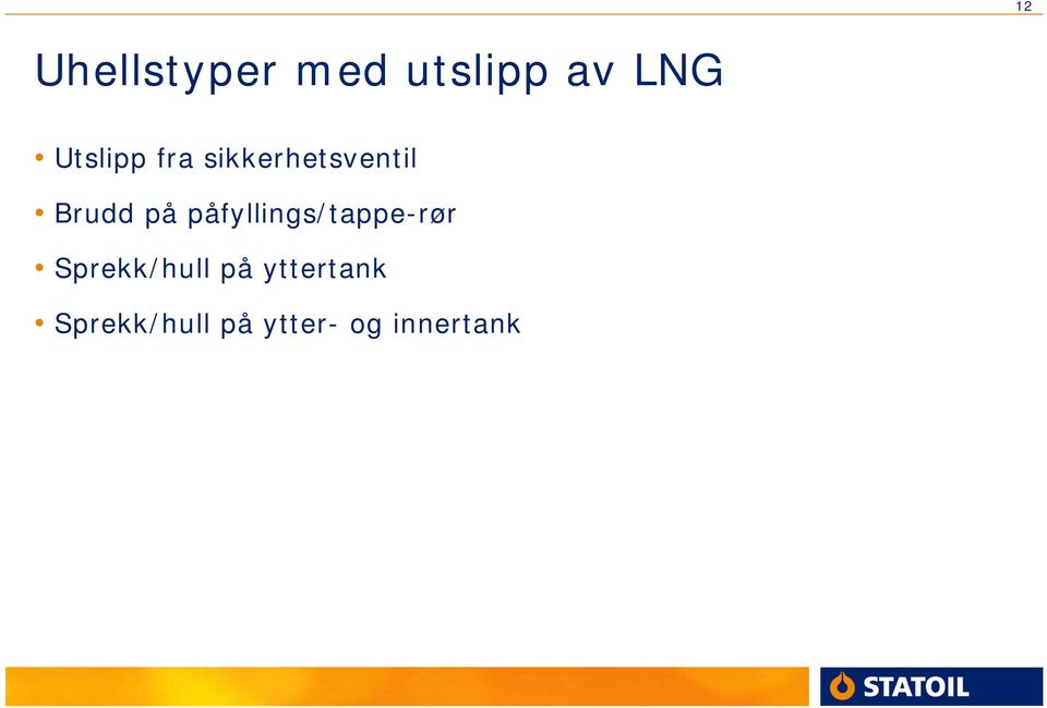 påfyllings/tappe-rør Sprekk/hull på