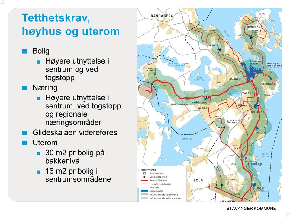 ved togstopp, og regionale næringsområder Glideskalaen