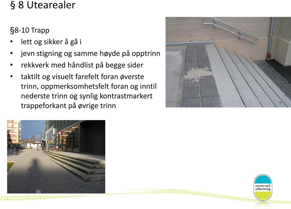 visuelt farefelt foran øverste trinn, oppmerksomhetsfelt foran og