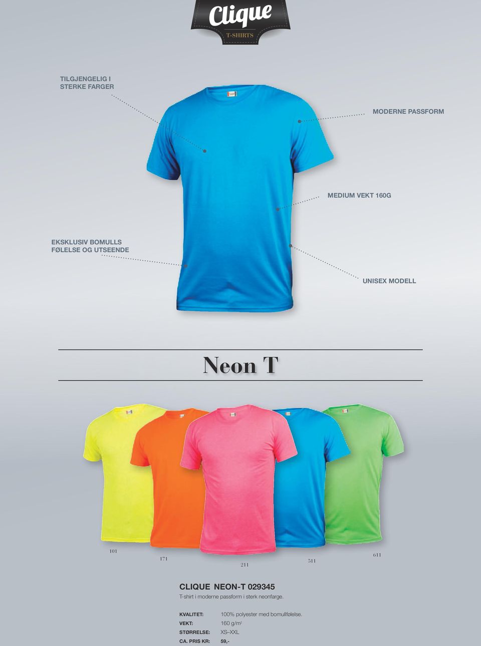 NEON-T 029345 T-shirt i moderne passform i sterk neonfarge.