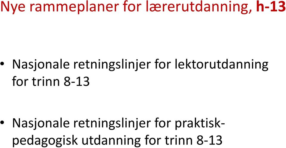 lektorutdanning for trinn 8-13 