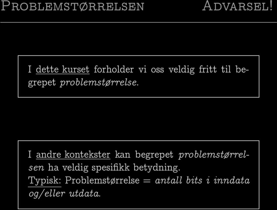 problemstørrelse.