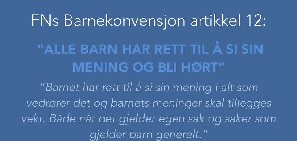 alt som vedrører det og barnets meninger skal tillegges vekt.