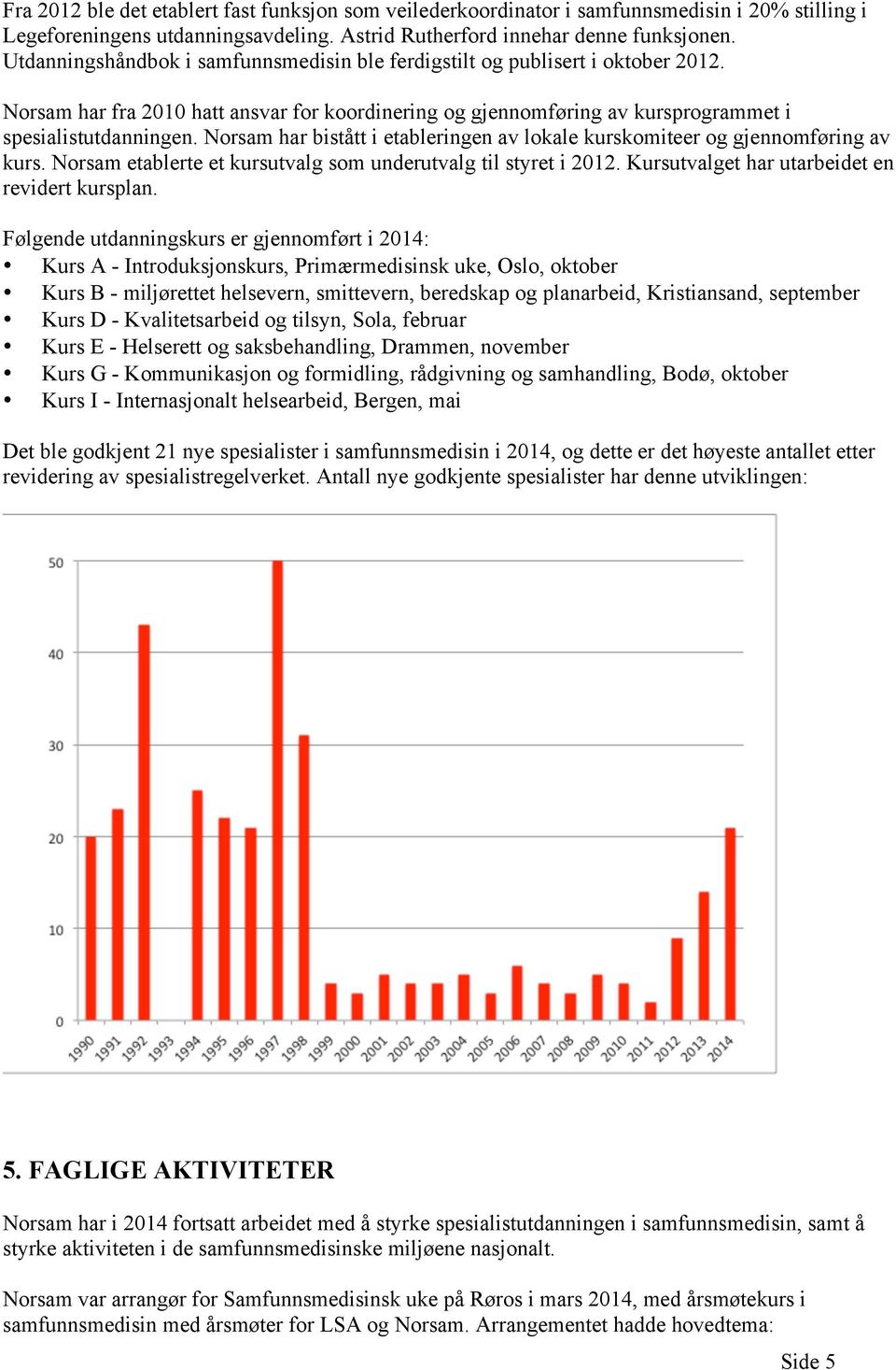 Norsam har bistått i etableringen av lokale kurskomiteer og gjennomføring av kurs. Norsam etablerte et kursutvalg som underutvalg til styret i 2012. Kursutvalget har utarbeidet en revidert kursplan.