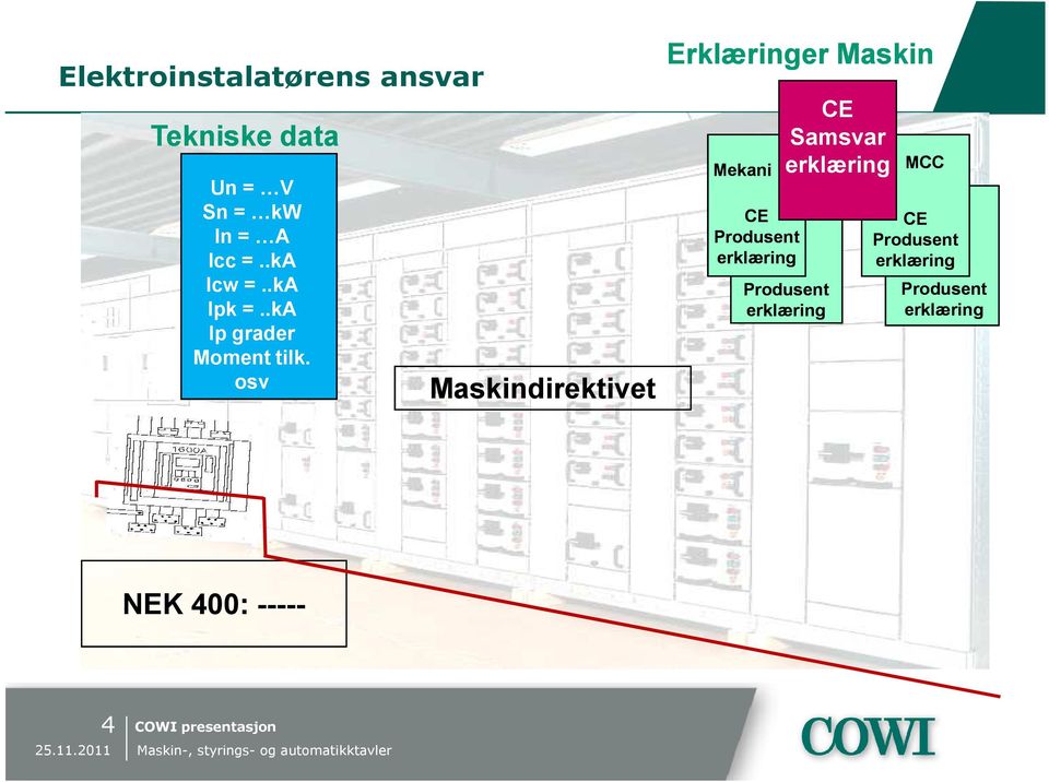 osv Maskindirektivet Erklæringer Maskin Mekani CE Produsent erklæring CE