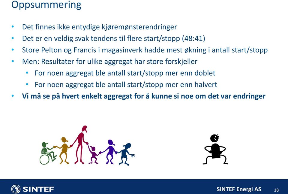 Resultater for ulike aggregat har store forskjeller For noen aggregat ble antall start/stopp mer enn doblet