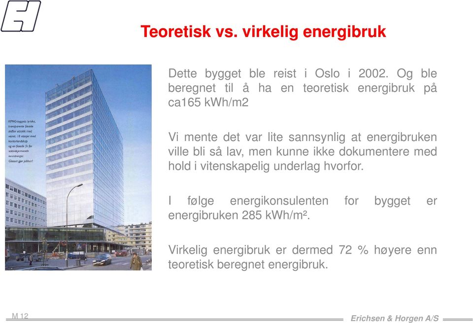 energibruken ville bli så lav, men kunne ikke dokumentere med hold i vitenskapelig underlag hvorfor.