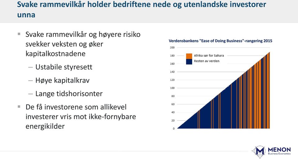 styresett Høye kapitalkrav Lange tidshorisonter De få investorene som allikevel