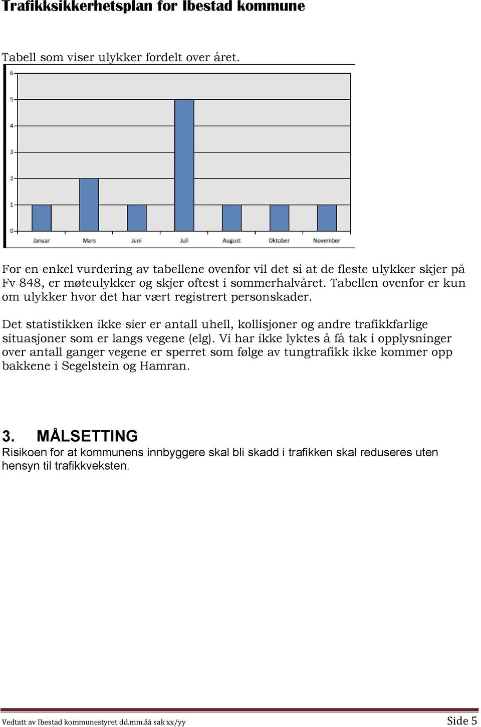 Tabellen ovenfor er kun om ulykker hvor det har vært registrert personskader.