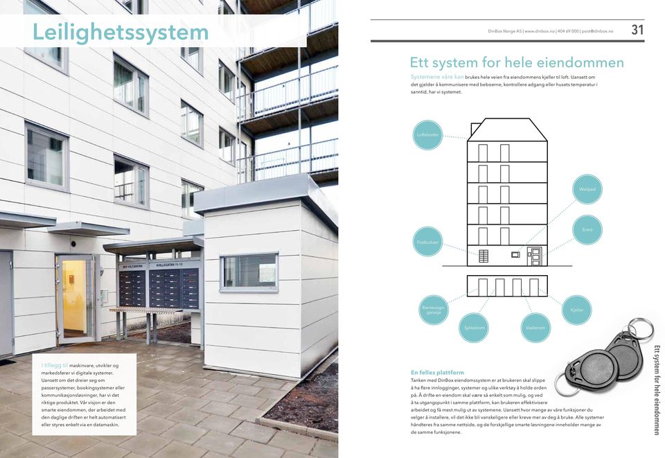 31 Loftsboder Wallpad Entré Postbokser Barnevogngarasje Kjeller Sykkelrom Vaskerom I tillegg til maskinvare, utvikler og markedsfører vi digitale systemer.