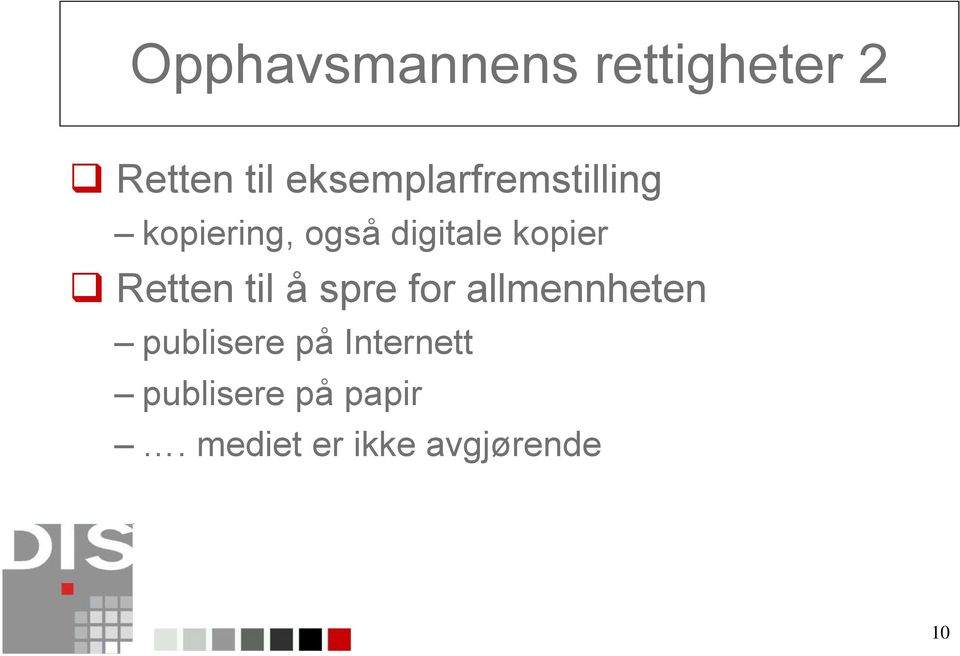 kopier Retten til å spre for allmennheten