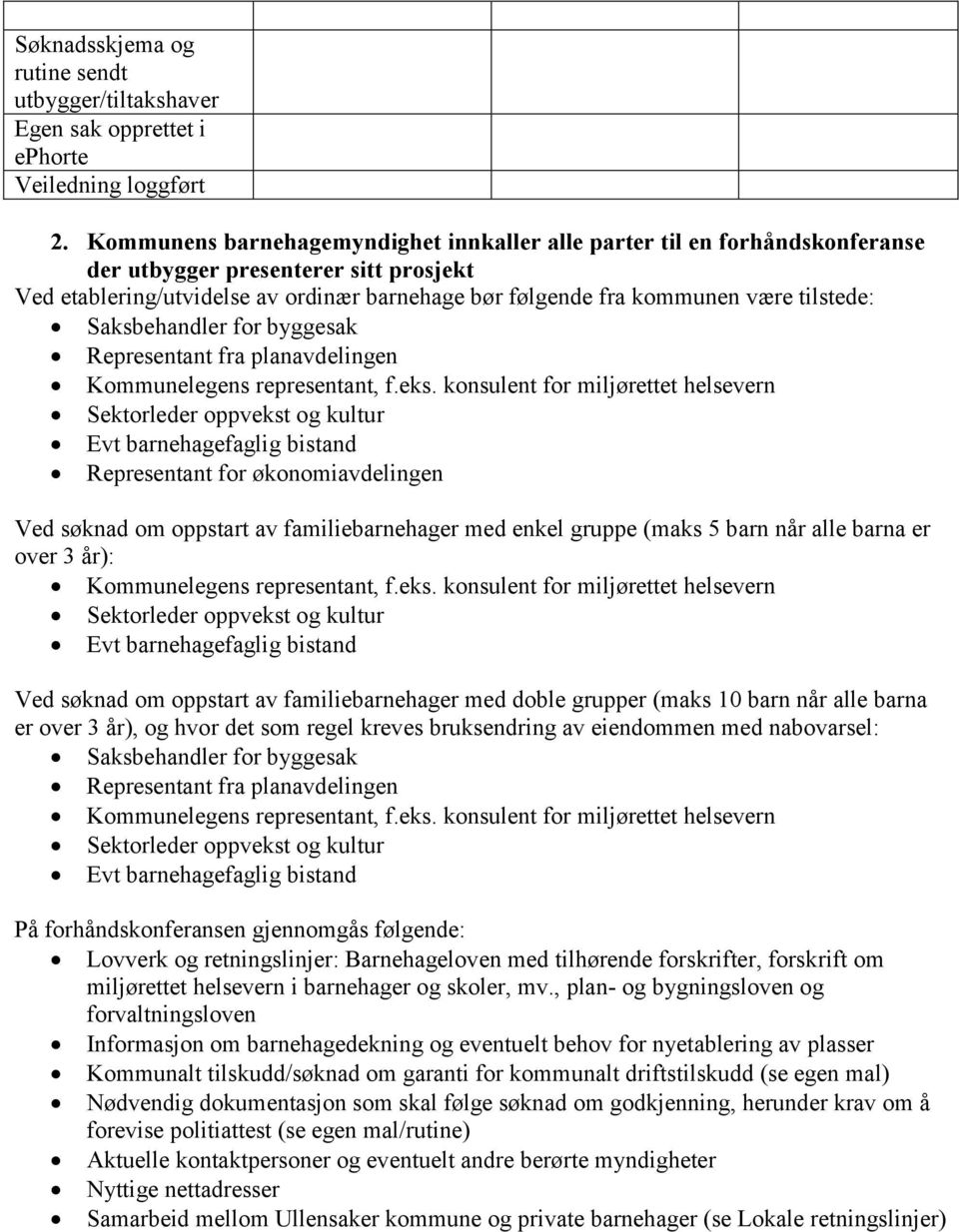 tilstede: Saksbehandler for byggesak Representant fra planavdelingen Kommunelegens representant, f.eks.