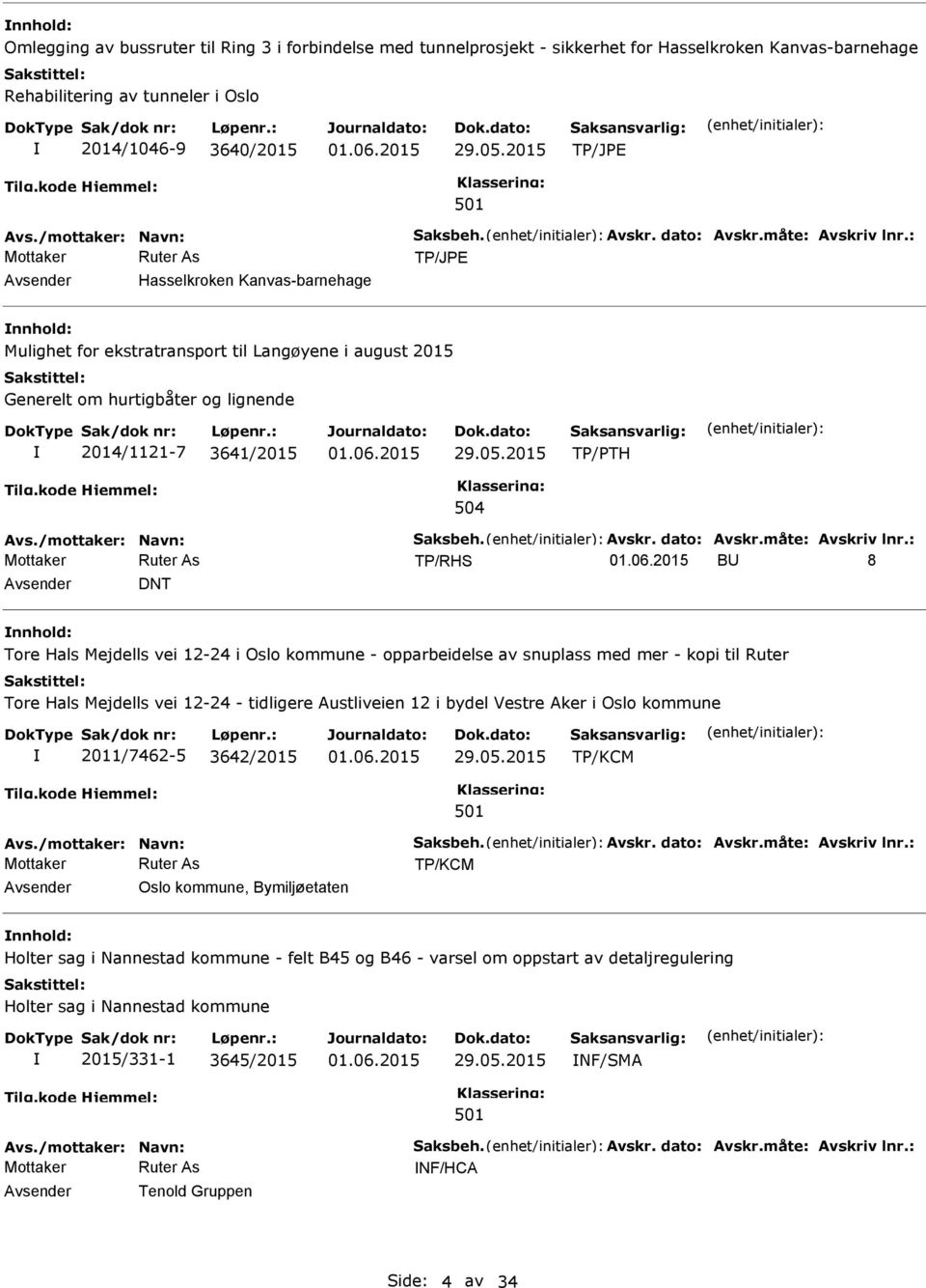 : Hasselkroken Kanvas-barnehage nnhold: Mulighet for ekstratransport til Langøyene i august 2015 Generelt om hurtigbåter og lignende 2014/1121-7 3641/2015 29.05.2015 TP/PTH 504 Avs.