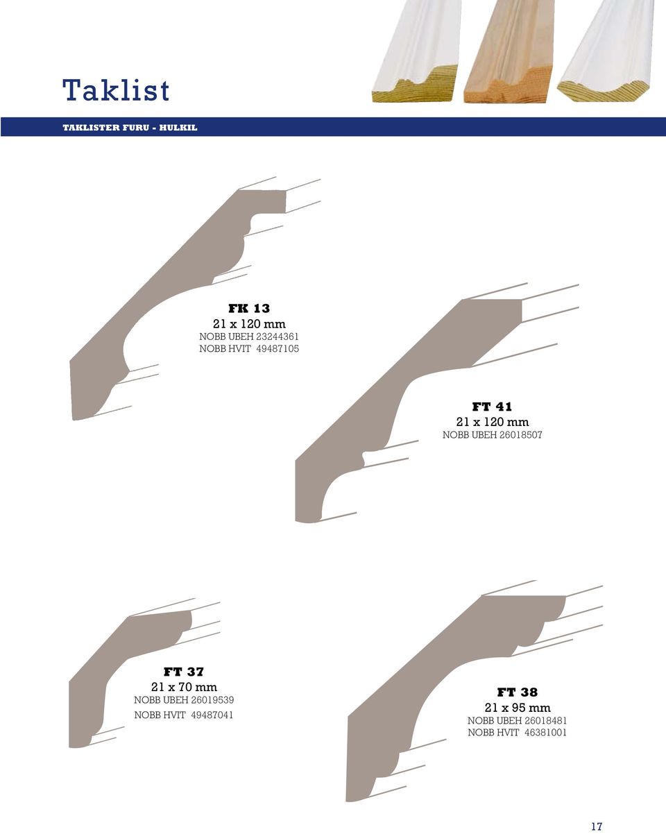 26018507 FT 37 21 x 70 mm NOBB UBEH 26019539 NOBB HVIT