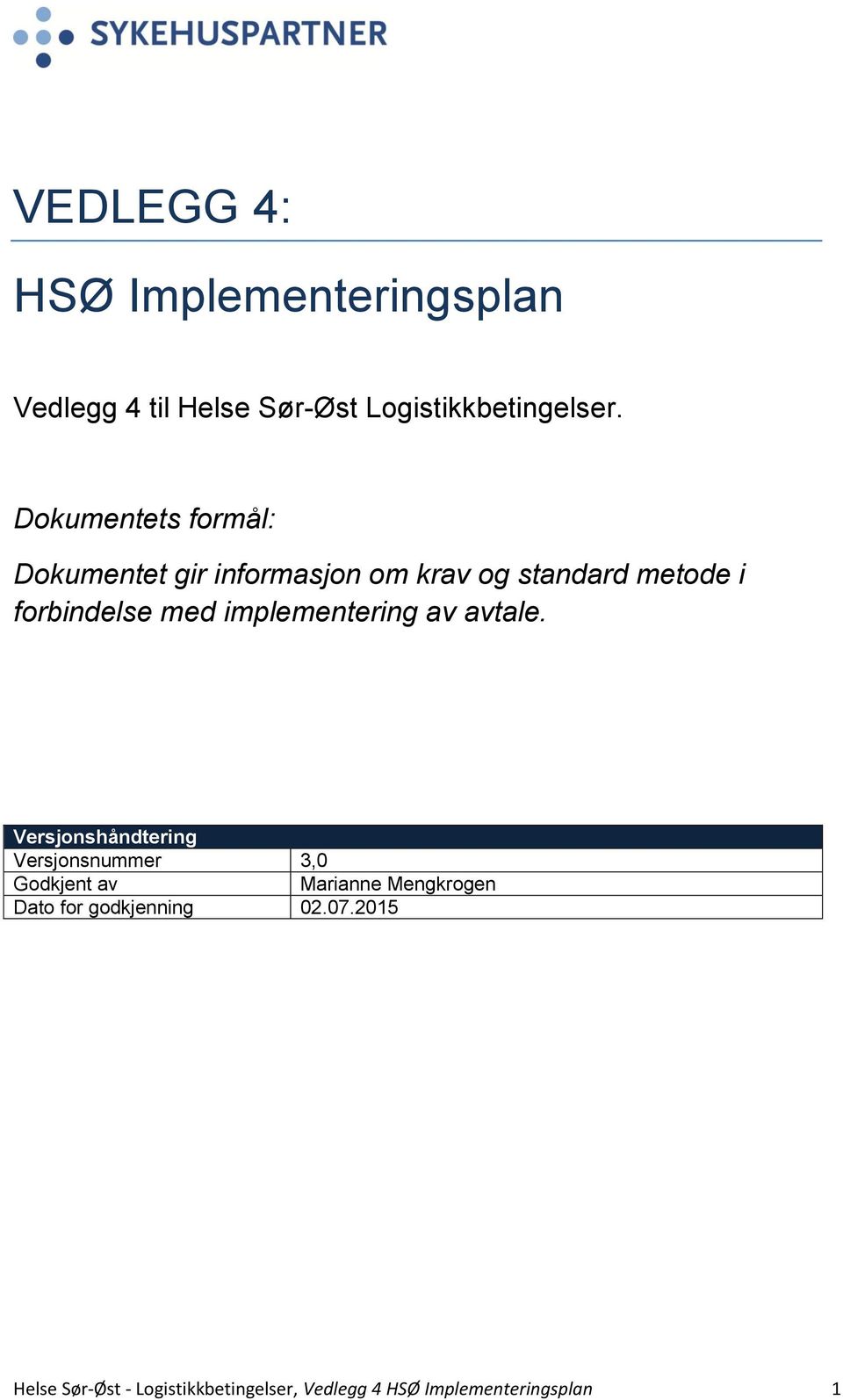 implementering av avtale.