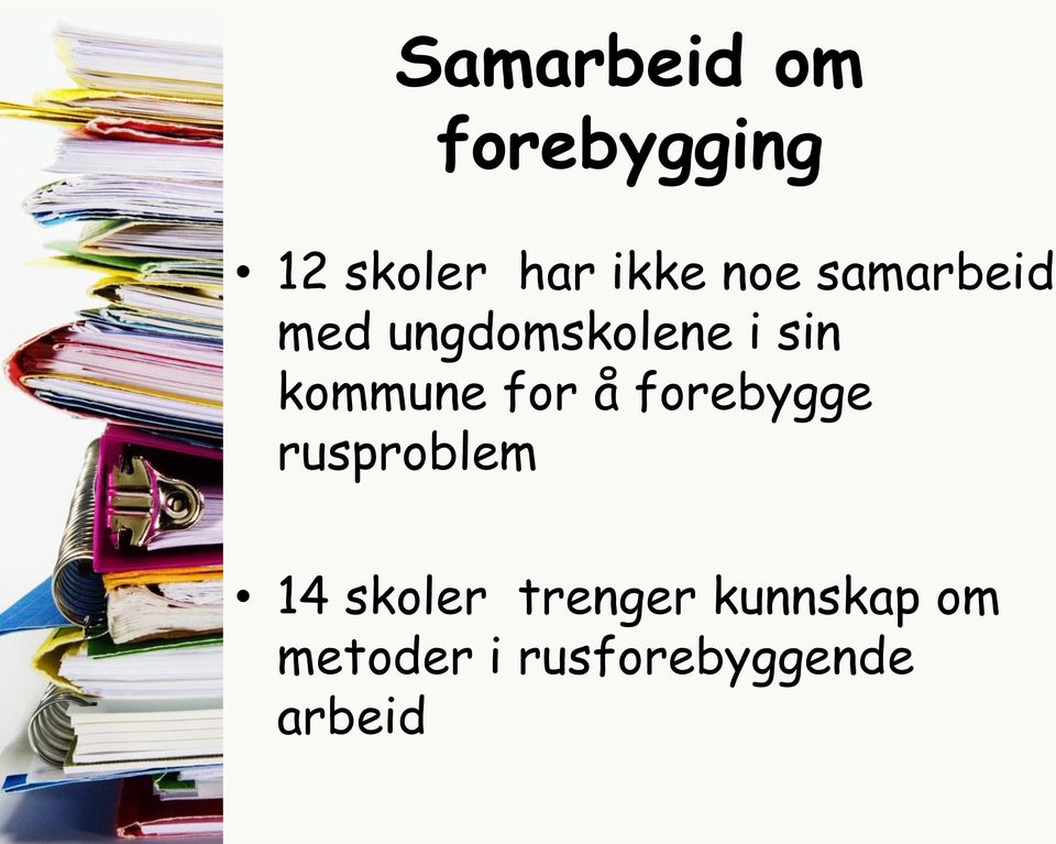 kommune for å forebygge rusproblem 14 skoler