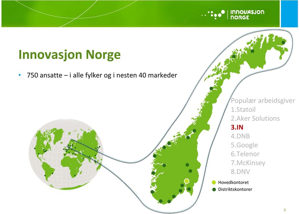 Statoil 2.Aker Solutions 3.IN 4.DNB 5.Google 6.