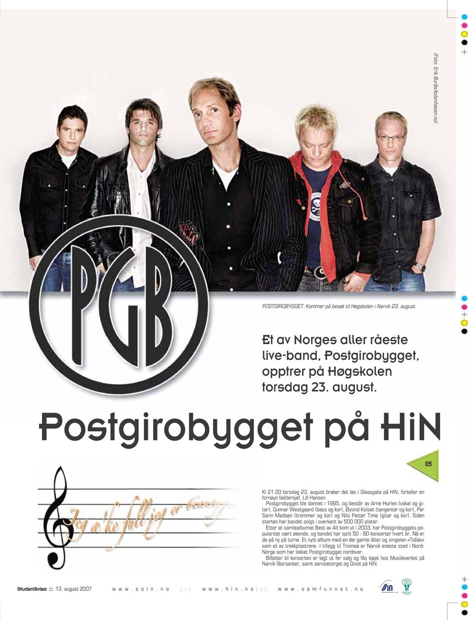 Postgirobygget ble dannet i 1995, og består av Arne Hurlen (vokal og gitar), Gunnar Westgaard (bass og kor), Øyvind Kolset (tangenter og kor), Per Sarin Madsen (trommer og kor) og Nils Petter Time