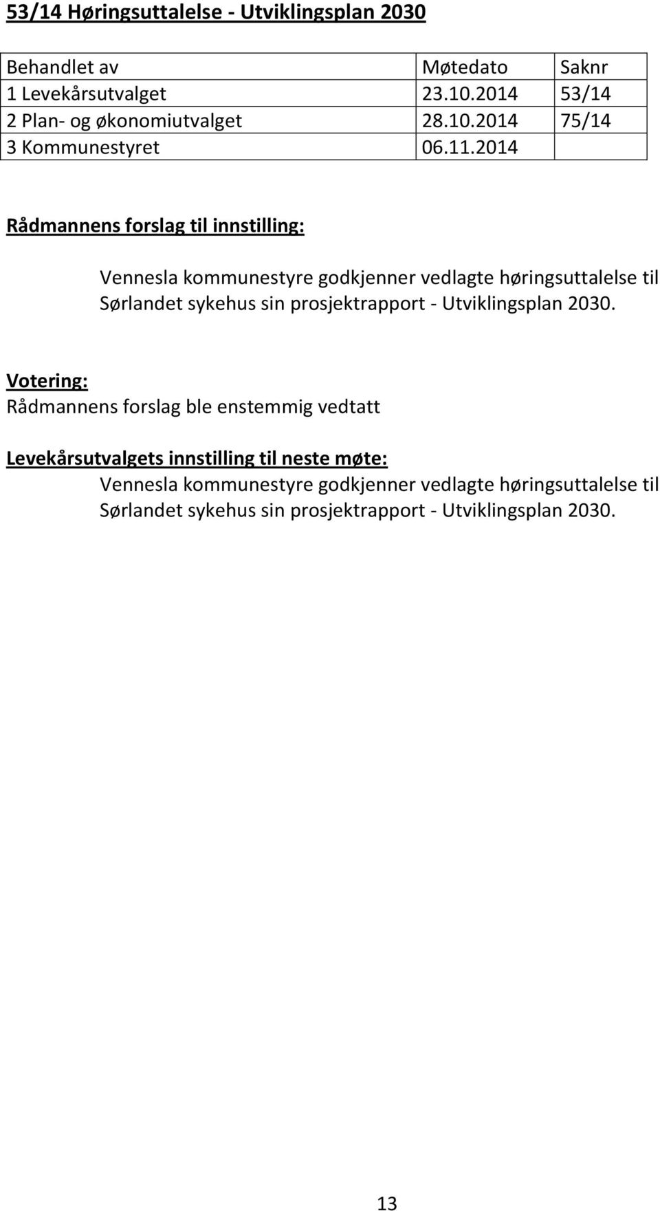 prosjektrapport - Utviklingsplan 2030.