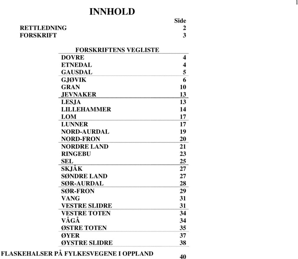 21 RINGEBU 23 SEL 25 SKJÅK 27 SØNDRE LAND 27 SØR-AURDAL 28 SØR-FRON 29 VANG 31 VESTRE SLIDRE 31