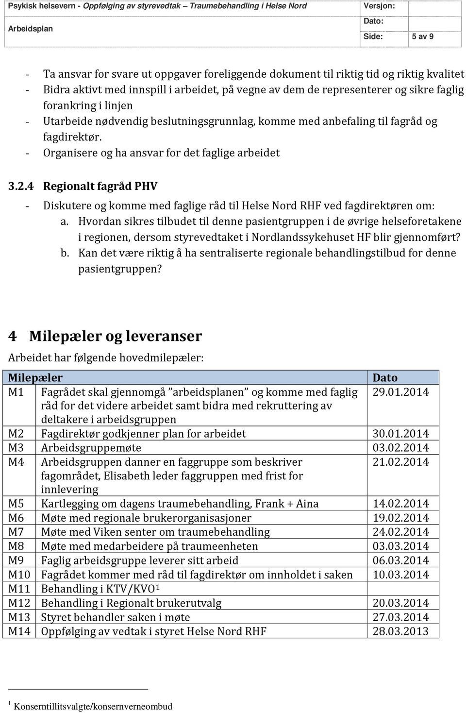 fagdirektør. - Organisere og ha ansvar for det faglige arbeidet 3.2.4 Regionalt fagråd PHV - Diskutere og komme med faglige råd til Helse Nord RHF ved fagdirektøren om: a.