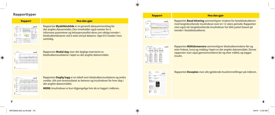 Rapport Hva den gjør Rapporten Basal titrering sammenligner nivåene for fasteblodsukkeret med langtidsvirkende insulindoser over en 12-ukers periode.