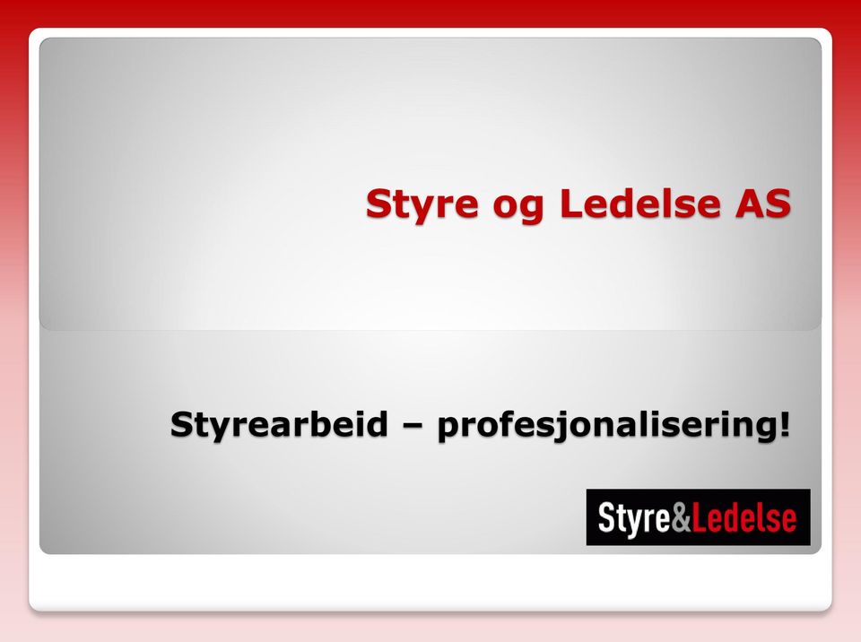 Styrearbeid