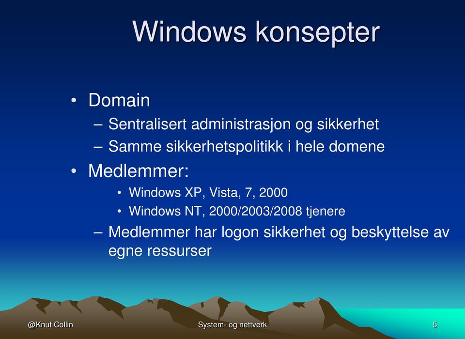 7, 2000 Windows NT, 2000/2003/2008 tjenere Medlemmer har logon