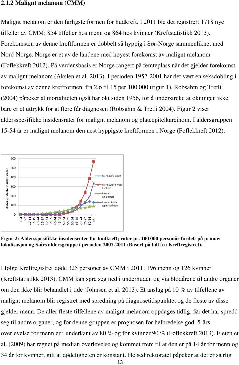 På verdensbasis er Norge rangert på femteplass når det gjelder forekomst av malignt melanom (Akslen et al. 2013).